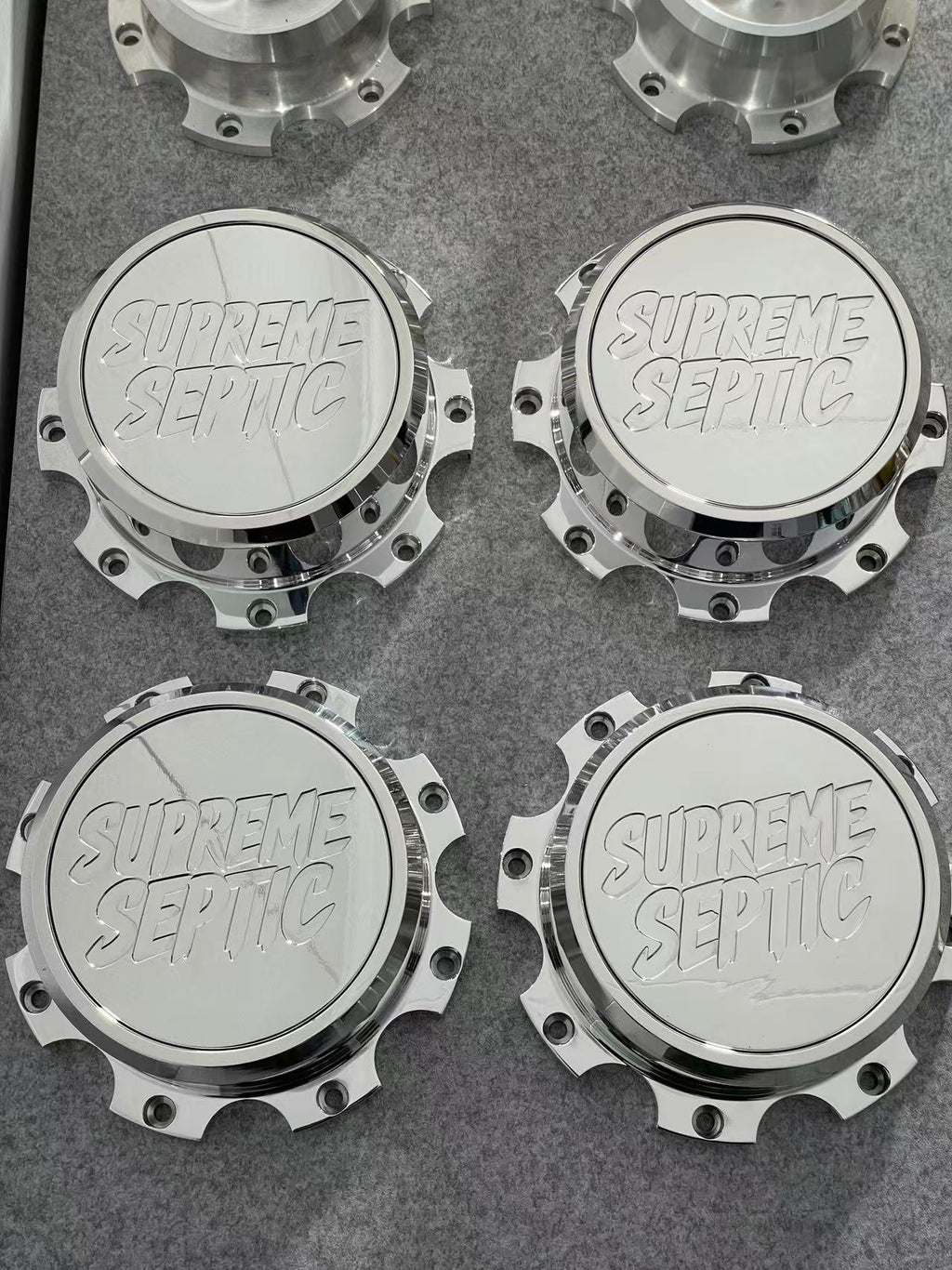 8 Lug Custom Billet Aluminum Wheel Floating Center Caps For 8x6.5" | 8x170 MM | 8x180 MM