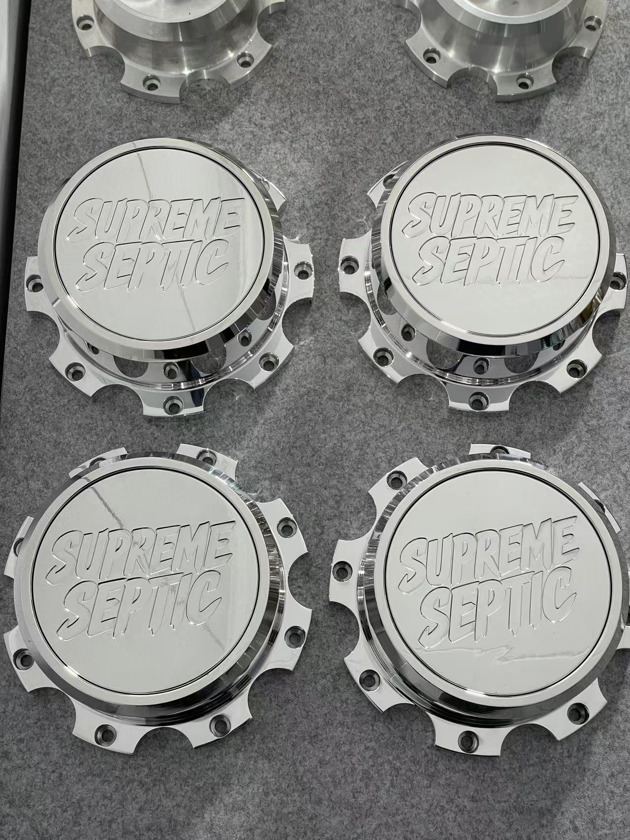 8 Lug Custom Billet Aluminum Wheel Floating Center Caps For 8x6.5" | 8x170 MM | 8x180 MM